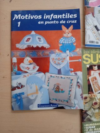 Lote 5 revistas costura bordado punto de cruz