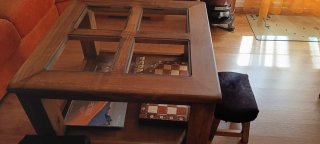 Conjunto salón rústico madera