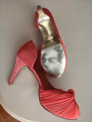Zapatos Pilar Burgos Coral Talla 38 Tacón 8cm