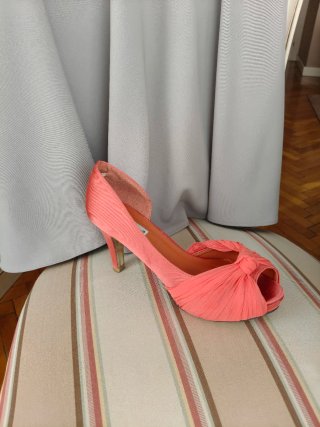Zapatos Pilar Burgos Coral Talla 38 Tacón 8cm