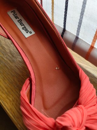Zapatos Pilar Burgos Coral Talla 38 Tacón 8cm