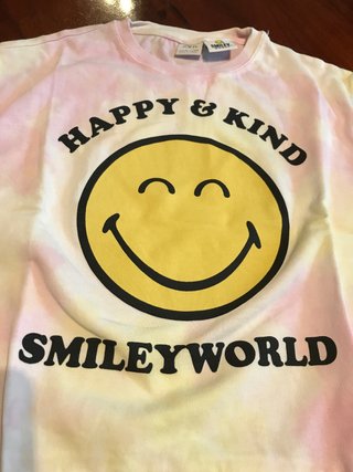 Camiseta Zara Smiley Happy & Kind Talla S