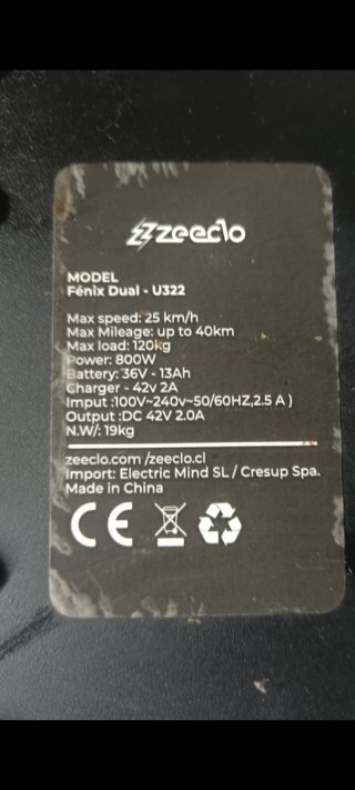 Patinete Eléctrico Zeeclo Fénix Dual