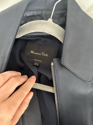 Chaqueta Piel Massimo Dutti Gris