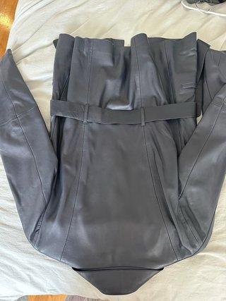 Chaqueta Piel Massimo Dutti Gris