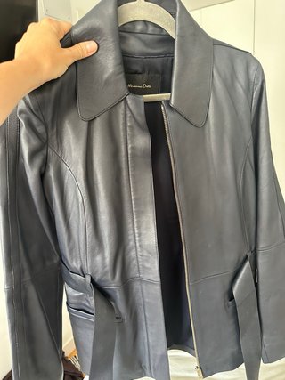 Chaqueta Piel Massimo Dutti Gris