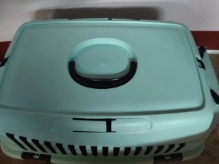 Transportín para gatos negro y azul