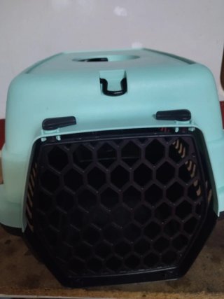 Transportín para gatos negro y azul