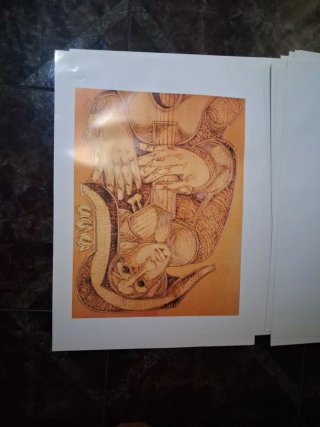 Serigrafía José Maria Párraga cena de Pescadores