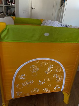 Cuna plegable,Prenatal, con colchón y ropa de cama