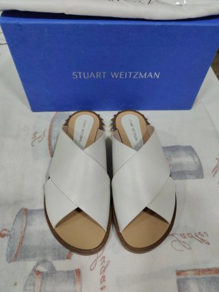 Stuart Weitzman Sandalias Rockrose Slide Blancas