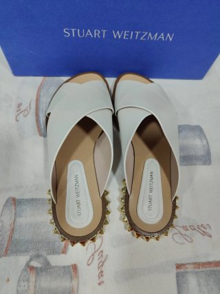 Stuart Weitzman Sandalias Rockrose Slide Blancas