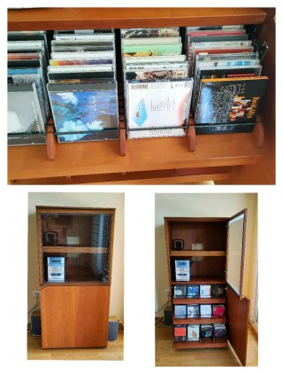Mueble Vitrina CD Equipo Música Madera Cristal