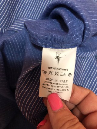 Camicia Uomo Lino Blu