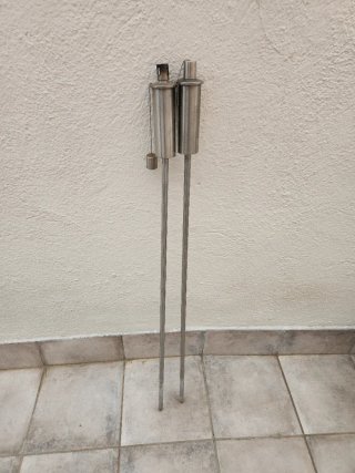 2 Faroles de alcohol metálicos