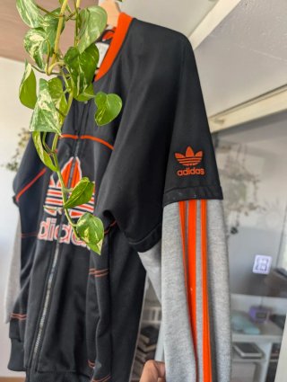 Chaqueta Adidas Retro Negra Naranja