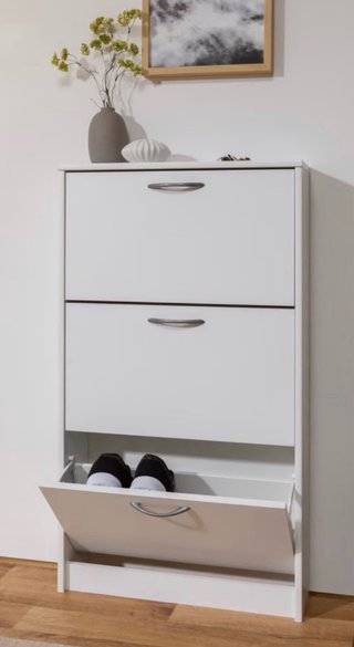 Zapatero blanco 3 puertas abatibles