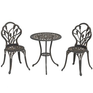Set da Esterno 3 Pezzi con 2 Sedie da Giardino e T