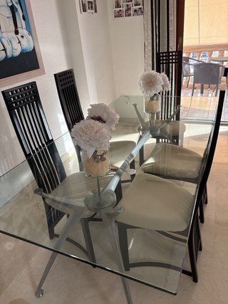 Mesa comedor cristal 8 plazas