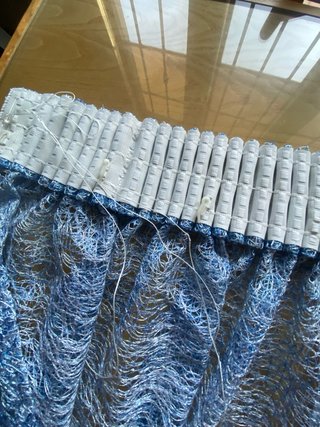 Set 4 Tende Filato Intrecciato Azzurro/Blu