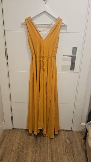 Vestido Mango Largo mostaza