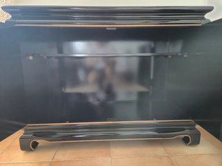 Mueble Oriental Negro Lacado Flores Doradas