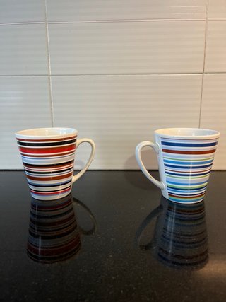 3 Tazas de Cerámica Multicolor