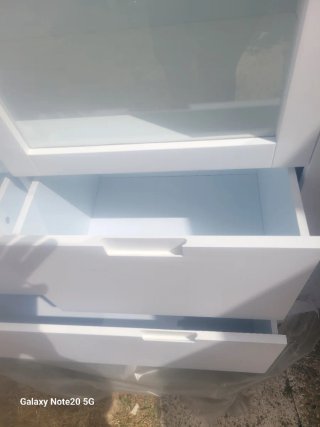 Vitrina Banak Madera Blanca Cristal