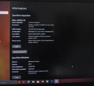 Notebook Gaming Acer Nitro 5 Nero/Rosso