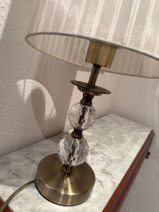 Lámpara de mesa cristal y metal