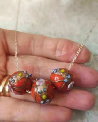 Colgantes plata y Murano, pulsera y pendientes