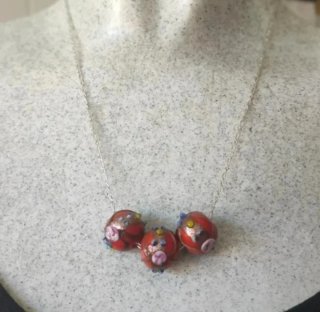 Colgantes plata y Murano, pulsera y pendientes