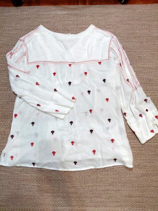 Blusa boho Sidecar bordada blanca Talla L