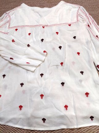 Blusa boho Sidecar bordada blanca Talla L