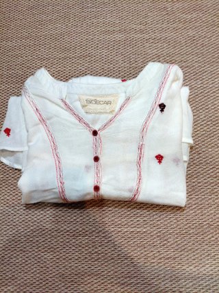 Blusa boho Sidecar bordada blanca Talla L