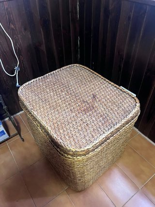Baúl mimbre/ratán con tapa - Gran capacidad