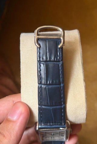 Reloj Cartier Tank Azul y Plateado