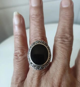 Anillos Plata Ley Negra y Lila