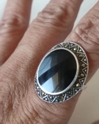 Anillos Plata Ley Negra y Lila