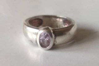 Anillos Plata Ley Negra y Lila