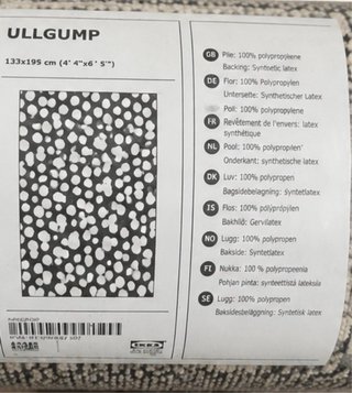Alfombra IKEA ULLGUMP 133x195 cm Gris/Blanco