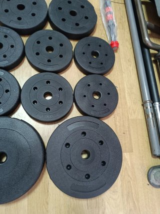 Lote Mancuernas y 27.5kg Pesas