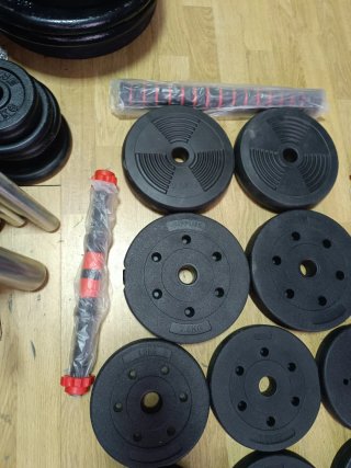 Lote Mancuernas y 27.5kg Pesas