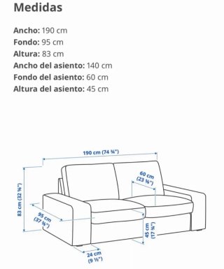 Sofá Kivik 2 Plazas Beige (ESTA EN MADRID)