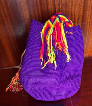 Bolso Wayuu Nuevo Hecho a Mano Violeta