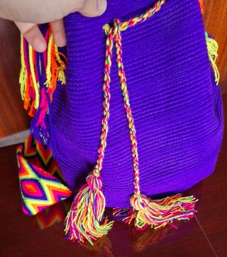 Bolso Wayuu Nuevo Hecho a Mano Violeta
