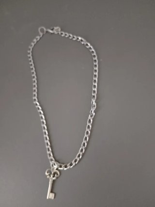 Cavigliera con pendente chiave argento