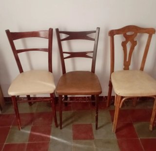 Lote 3 sillas madera antiguas