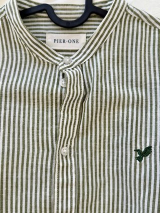 Camisa Pier One Rayas Verdes/Blancos - Talla S