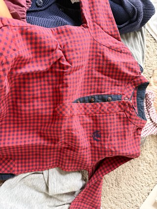 Camisa a cuadros roja y azul niño 3